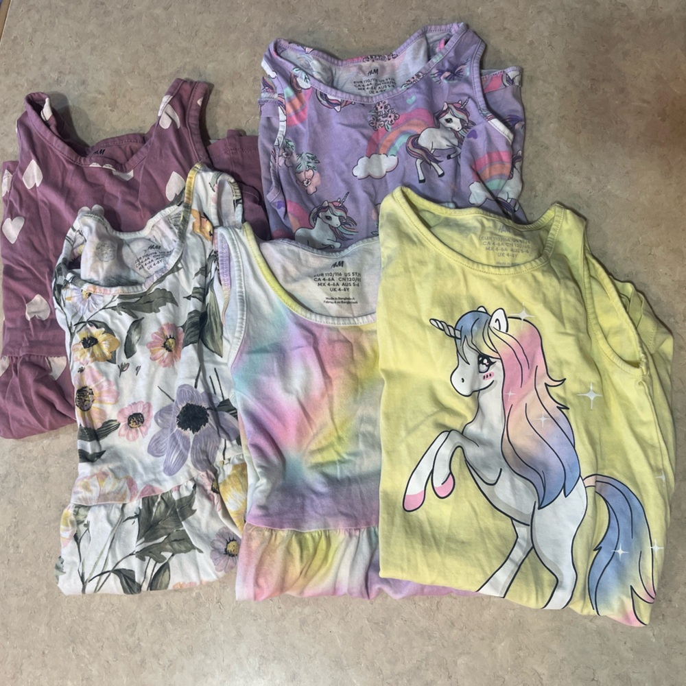 Set of 5 H&M dresses 4/5T Great condition no stains, lightly used sf /pf home - Picture 8 of 8